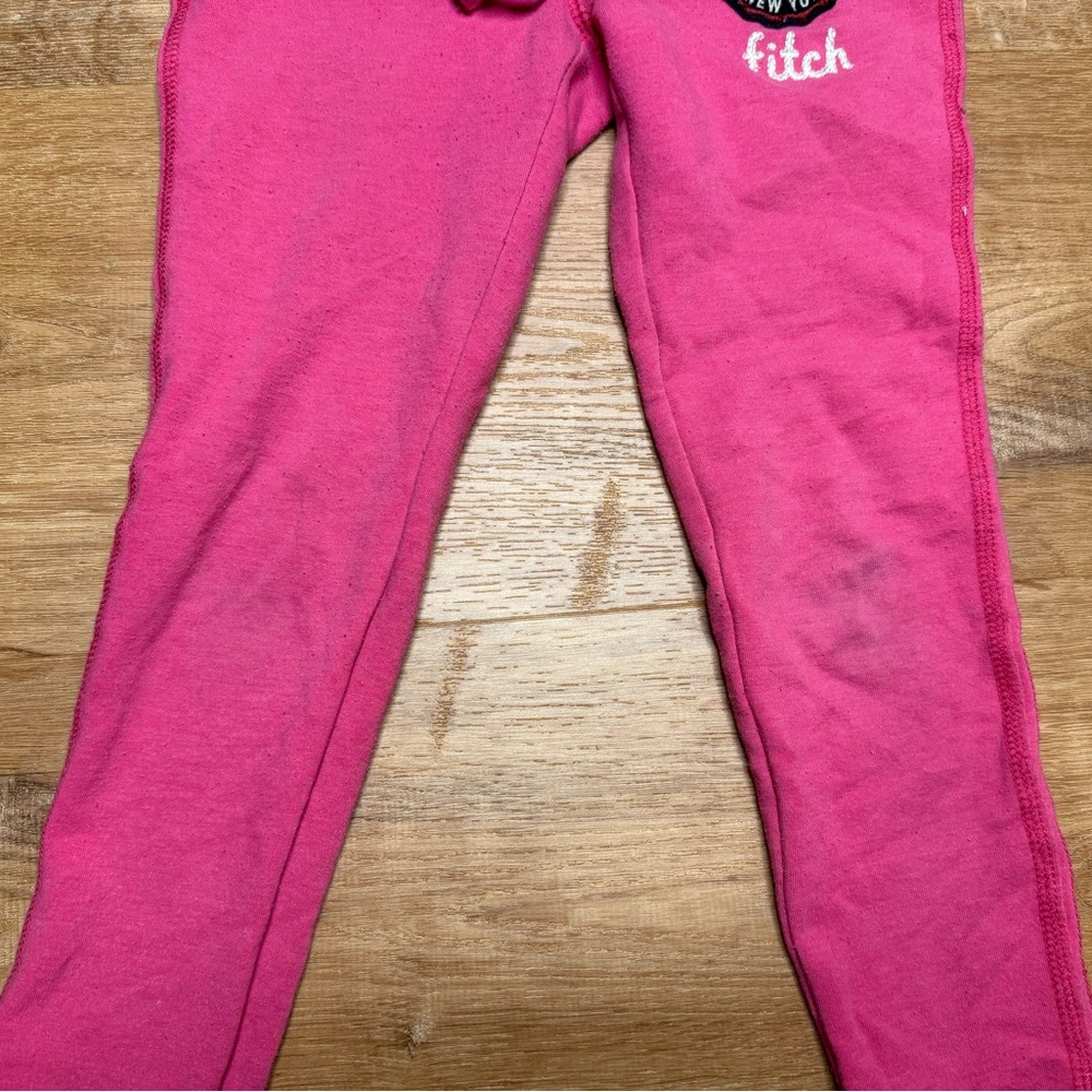 Y2K Abercrombie Girls Pink Logo Joggers Sweatpants Athleisure Size Small - Picture 3 of 4
